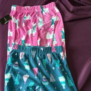 Cuddl Duds 2-Piece Fleece Pajama Pants Girls 7/8 Set (NWT)